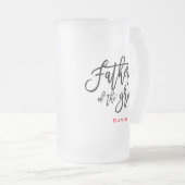 Eleganter schwarzer Vater des Groomnamen Geschenk Mattglas Bierglas (VorderseiteRechts)