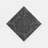 Eleganter schwarzer Velvet Textured Damask Serviette (Ecke)