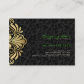 Eleganter Schwarzer Vintager Damaskus Visitenkarte (Rückseite)
