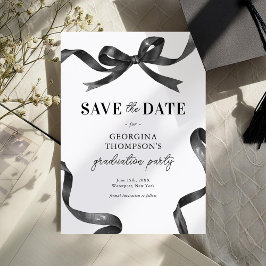 Eleganter schwarzer Wasserfarbe-Bogen Abschlussfei Save The Date
