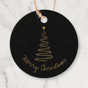 Eleganter schwarzer Weihnachtsbaum-Stern-Geschenk Geschenkanhänger