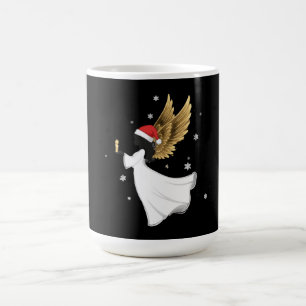 Eleganter schwarzer Weihnachtsengel mit goldenen F Verwandlungstasse