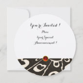 ELEGANTER SCHWARZER WEISSER PEACOCK, ROTER RUBY GE EINLADUNG (Rückseite)