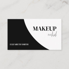 Eleganter schwarzer & weißer QR-Code-Make-up-Artis Visitenkarte