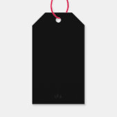 Eleganter Schwarzer Weißer Skript-Weihnachtsbaum Geschenkanhänger (Rückseite)