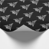 Eleganter schwarzes und silbernes geschenkpapier (Ecke)