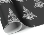 Eleganter schwarzes und silbernes geschenkpapier (Rolleneckpunkt)