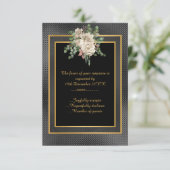 ELEGANTER SCHWARZGOLD EMBOSSESEE SCHIEBLAGE UAWG RSVP KARTE (Stehend Vorderseite)