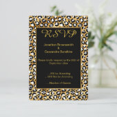 ELEGANTER SCHWARZGOLD-LEOPARD-DRUCKER-UAWG EINLADUNG (Stehend Vorderseite)