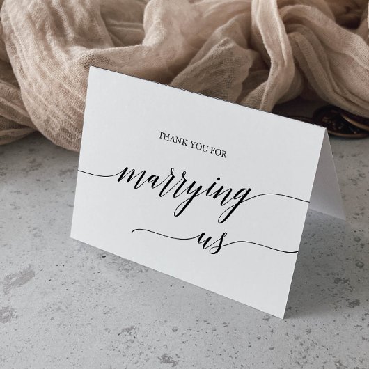 Eleganter Schwarzkalligraphie-Offizier Dankeskarte