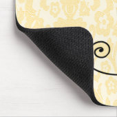 Eleganter Schwarzkatzendamast Vintag Mousepad (Ecke)