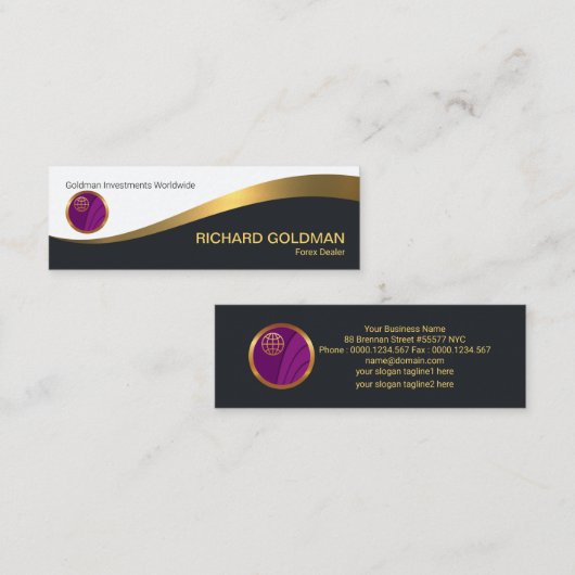 Eleganter Schwarzmeer-Wachhändler Mini Visitenkarte (Vorne/Hinten)