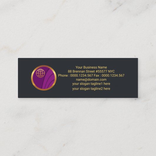 Eleganter Schwarzmeer-Wachhändler Mini Visitenkarte (Rückseite)