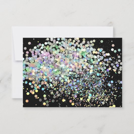 ELEGANTER SCHWARZPASTELSPOT ÄNDERT DAS DATUM UAWG RSVP KARTE (Rückseite)