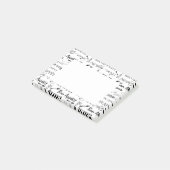 Eleganter Schwarzweiss-Bon Appetit Franzose-Koch Post-it Klebezettel (angewinkelt)