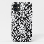 Eleganter Schwarzweiss-Damast Case-Mate iPhone Hülle (Rückseite)
