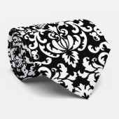 Eleganter Schwarzweiss-Damast Krawatte (Gerollt)