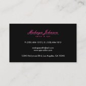 Eleganter Schwarzweiss-Damast-Salon und Visitenkarte (Rückseite)