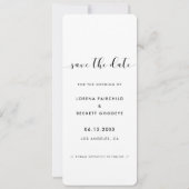 Eleganter Schwarzweiß-Foto-Streifen Save the Date Ankündigung (Rückseite)