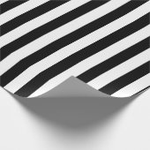 Eleganter Schwarzweiß-Streifen Geschenkpapier (Ecke)