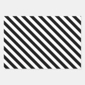 Eleganter Schwarzweiß-Streifen Geschenkpapier Set (Vorderseite 3)