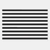 Eleganter Schwarzweiß-Streifen Geschenkpapier Set (Vorderseite 2)