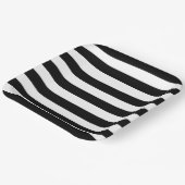 Eleganter Schwarzweiß-Streifen Pappteller (Gewinkelt)