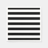 Eleganter Schwarzweiß-Streifen Serviette (Vorderseite)