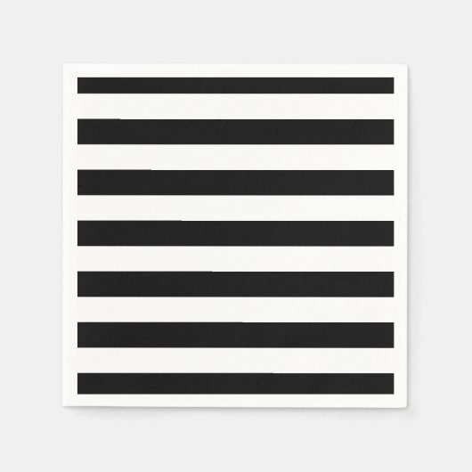 Eleganter Schwarzweiß-Streifen Serviette (Vorderseite)