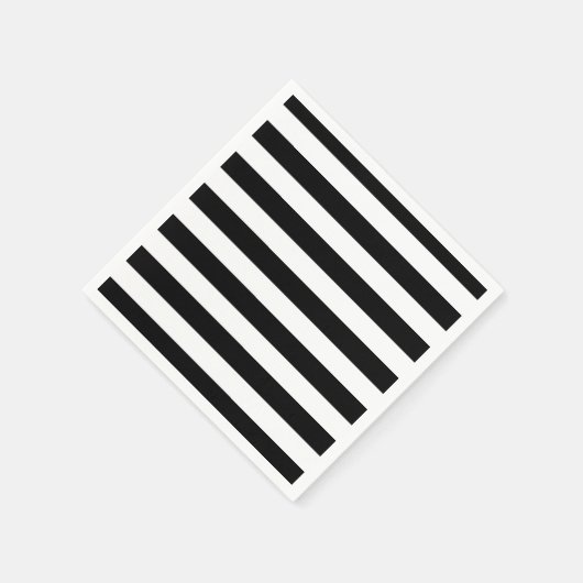 Eleganter Schwarzweiß-Streifen Serviette (Ecke)