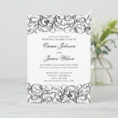 Eleganter Schwarzweiss-Wirbel, der Einladung (Stehend Vorderseite)