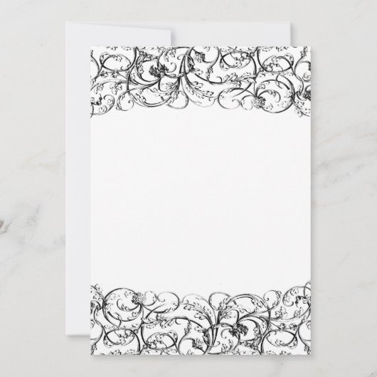 Eleganter Schwarzweiss-Wirbel, der Einladung (Rückseite)