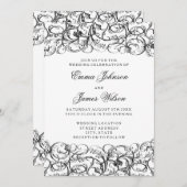 Eleganter Schwarzweiss-Wirbel, der Einladung (Vorne/Hinten)