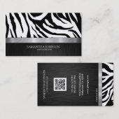 Eleganter Schwarzweiss-Zebra Visitenkarte (Vorne/Hinten)