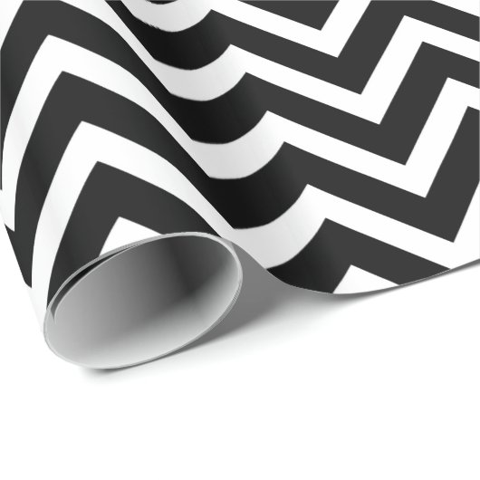 Eleganter Schwarzweiss-ZickzackZickzack Chic Geschenkpapier (Rolleneckpunkt)