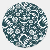 Eleganter Schwarzweißaufkleber Runder Aufkleber (Vorderseite)