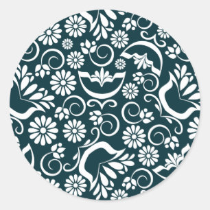 Eleganter Schwarzweißaufkleber Runder Aufkleber