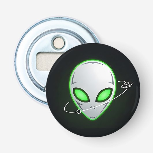 Eleganter Sci-fi-Alienkopf Flaschenöffner (Vorderseite)