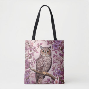 Eleganter Scops-Ohrenkauz Lila Floral Tasche