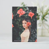 Eleganter Script-Abschluss Ankündigung mit Foto (Stehend Vorderseite)