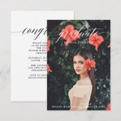 Eleganter Script-Abschluss Ankündigung mit Foto (Vorne/Hinten)