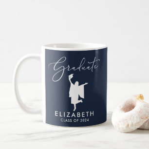 Eleganter Script-Abschluss Blue Kaffeetasse