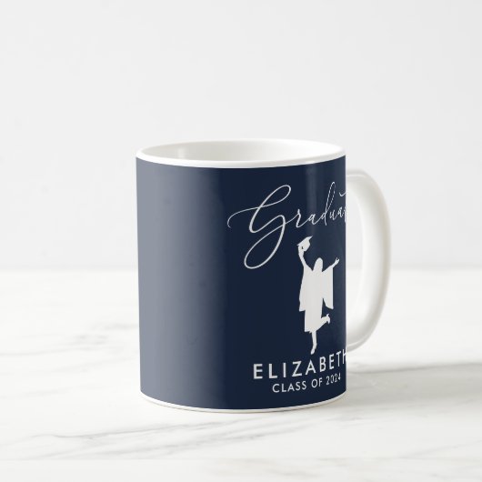 Eleganter Script-Abschluss Blue Kaffeetasse (VorderseiteRechts)