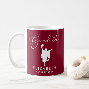 Eleganter Script-Abschluss Burgundy Kaffeetasse