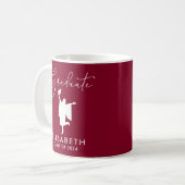 Eleganter Script-Abschluss Burgundy Kaffeetasse (Vorderseite Links)