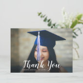 Eleganter Script-Abschluss Danke-Karte Einladung (Stehend Vorderseite)