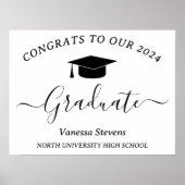 Eleganter Script Abschluss Glückwunsch Modernes We Poster (Vorne)