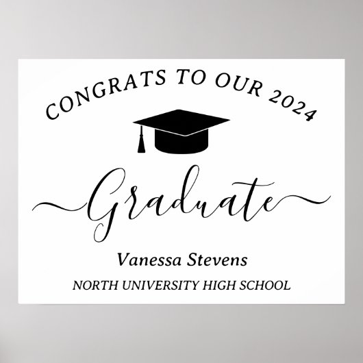 Eleganter Script Abschluss Glückwunsch Modernes We Poster (Vorne)