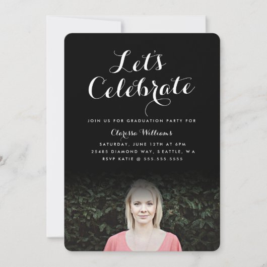 Eleganter Script-Abschluss laden Einladung (Vorderseite)