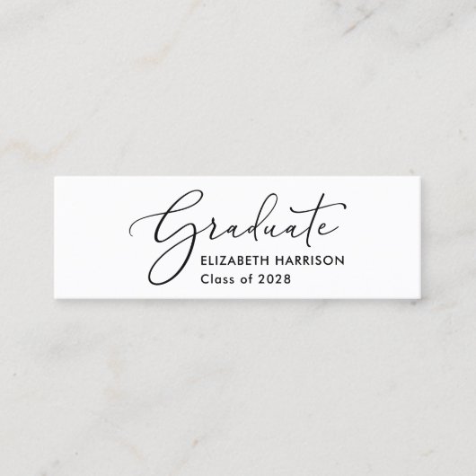 Eleganter Script-Abschluss Mini Visitenkarte (Vorderseite)